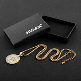 HZMAN Vintage Stainless Steel Seven Archangels Pendant Necklace Seal 22+2" Necklace