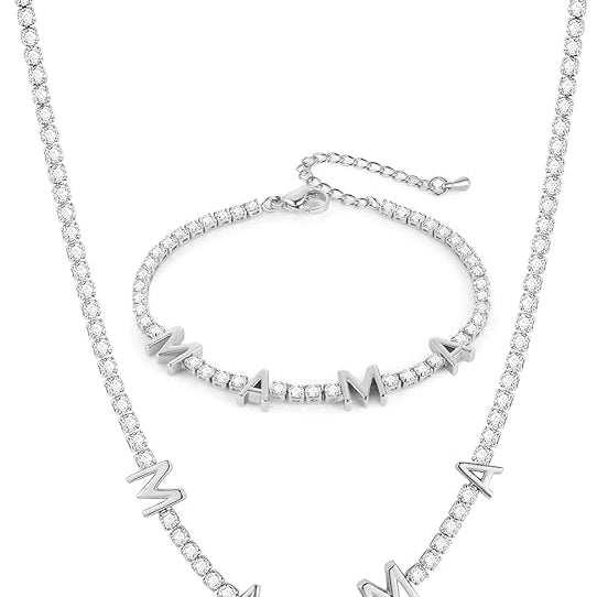 HZMAN Rhinestone Necklace & Bracelet for Women Jewelry Sets for Prom