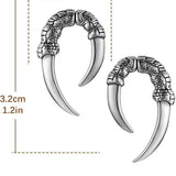 HZMAN Stainless Steel Dragon Claw Stud Earrings for Men Women Gothic Punk Piercing Sharp Claw Earring Jewelry Gift