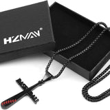 HZMAN Baseball cross pendant, I CAN DO ALL THINGS STRENGTH Bible verse stainless steel chain 22+2 inch chain