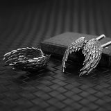 HZMAN Angel Wing Necklace for Men Women Stainless Steel Gothic Punk Angel Wing Cross/Angel Pendant Faith Amulet Jewelry Gift