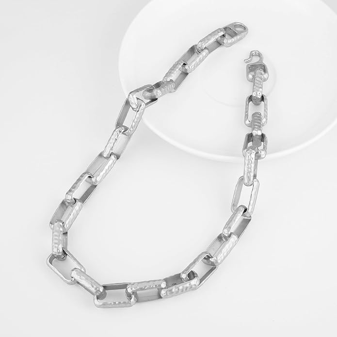 HZMAN Paperclip Chain Necklace for Men Hip Hop Alloy Heavy Necklace Jewelry Gift