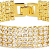 HZMAN Tennis Bracelet for Women Dainty Classic 18K Gold Plated Cubic Zirconia Tennis Bracelets Multilayer Crystal Bracelet Jewelry Gift
