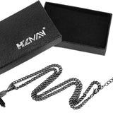 HZMAN Mens Polished Stainless Steel Silver Cross Pendant Necklace 22+2 Inches Chain