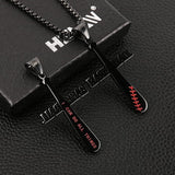 HZMAN Baseball cross pendant, I CAN DO ALL THINGS STRENGTH Bible verse stainless steel chain 22+2 inch chain