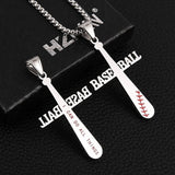 HZMAN Baseball cross pendant, I CAN DO ALL THINGS STRENGTH Bible verse stainless steel chain 22+2 inch chain