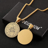 HZMAN Vintage Stainless Steel Seven Archangels Pendant Necklace Seal 22+2" Necklace