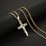 HZMAN Tree Shape Cross Necklace for Men Women Stainless Steel High Polished Tree of Life Cross Necklace Pendant Jewelry Gift