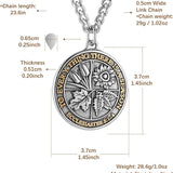 HZMAN Coin Necklace Men's Stainless Steel Necklace Pendant Retro Ecclesiastes Bible Verse Round Medal Necklace Jewelry Gift