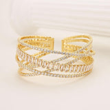 HZMAN Crystal Rhinestone Cuff Bracelet for Women Dainty MultiLayer Bracelet 5 Rows Layered Bracelets Jewelry for Prom Party Wedding