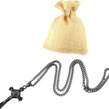 HZMAN Stainless Steel Saint Benedict Cross Pendants Necklace INRI (Black), Stainless Steel