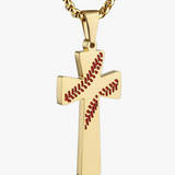 HZMAN Baseball Cross Pendant, I CAN DO ALL THINGS STRENGTH Bible Verse Stainless Steel Necklace , Stainless Stee