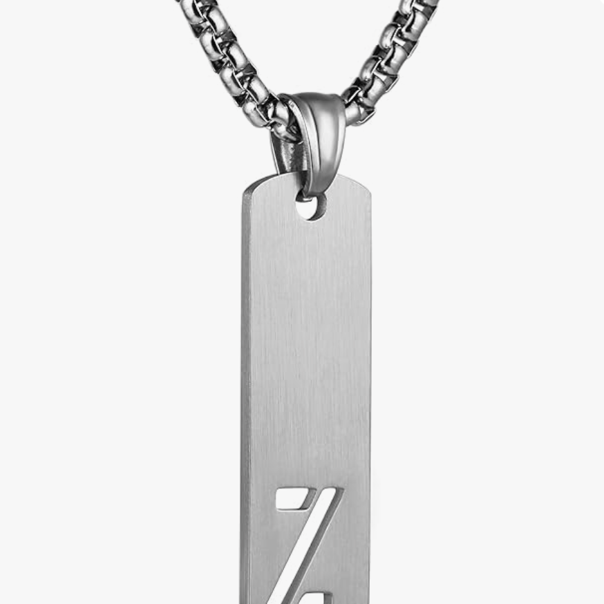 HZMAN Silver Initial Necklace for Men Stainless Steel Letter Necklace A To Z Pendant for Women