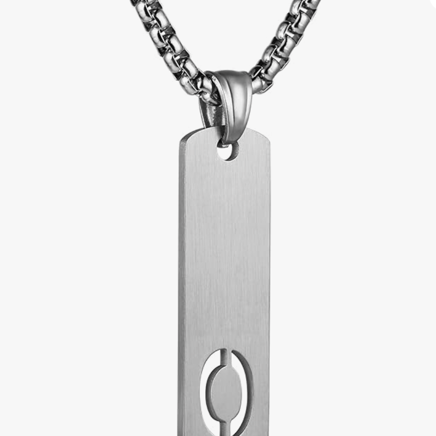 HZMAN Silver Initial Necklace for Men Stainless Steel Letter Necklace A To Z Pendant for Women