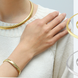 HZMAN Stainless Steel Omega Chain 8mm Solid 18 inch Necklace and 8.5 inch Bracelet Set