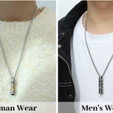 HZMAN Magen Star of David Pendant Necklace Women Men Chain Silver Stainless Steel Israel Necklace (Star of David Bullet Silver)