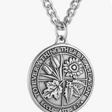 HZMAN Coin Necklace Men's Stainless Steel Necklace Pendant Retro Ecclesiastes Bible Verse Round Medal Necklace Jewelry Gift
